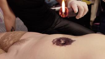 Bellybutton pain and pleasure lesbian play (MistressPriest)