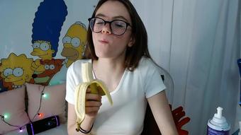 Banana and whipped cream fun - Jan 26, 2021 (Alyssa_Smit)