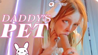 Daddy`s pet jumping and sucking his cock (OlashPeachy)