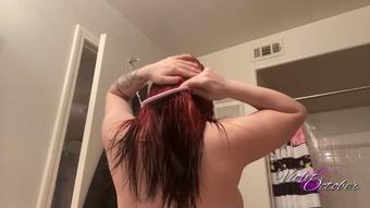 Brushing my Wet Red Hair (VioletOctober)