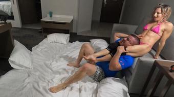 Lora Dominates Helpless Old Man - May 25, 2023 (Lora Cross)