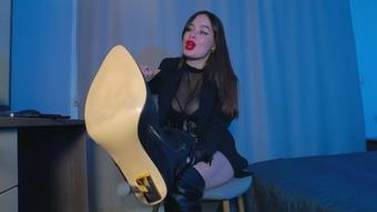 Boots and bare feet worship with tease JOI - February 27, 2024 (MistressMilana)