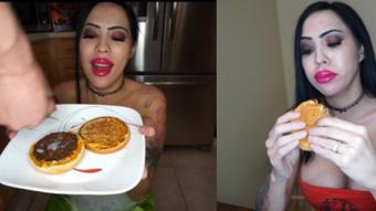 Jasminedark Waitress Feeds Cum To Rude Customer (JasmineDark)