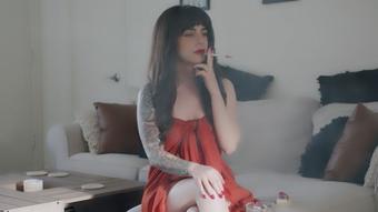Smoking In Scarf Dress (Dani Lynn)