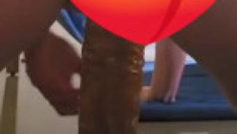 Shane Diesel dildo covered in pussy cream riding (MissJackieDee)
