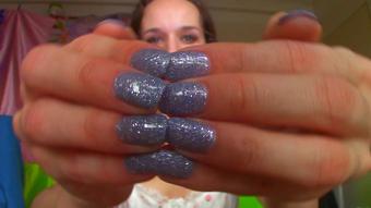 Silver Glitter Mesmer NAILS (Goddess Vanessa)