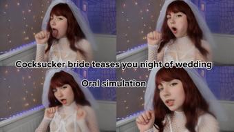 Cocksucker bride teases you night of wedding|oral simulation (DogWife)