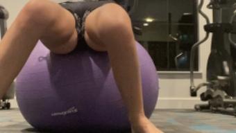 Meganholly00 Public Gym Yoga Ball Stretching Pov (meganholly00)